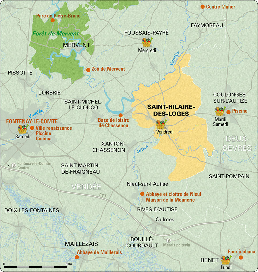 Carte autour de St-Hilaire-des-Loges